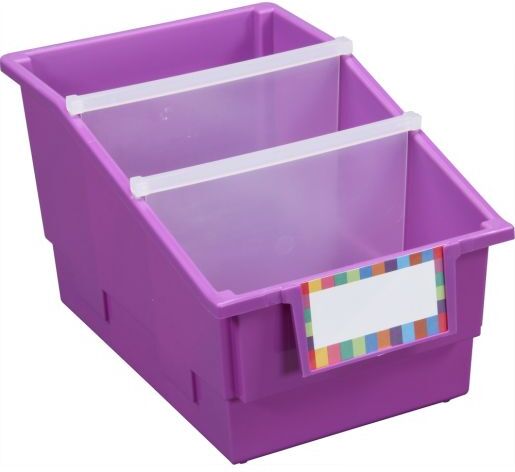 Really Good Stuff 12-Pack Single-Color Chapter Book Library Bins With Dividers by Really Good Stuff