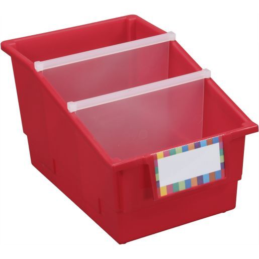 Really Good Stuff 12-Pack Single-Color Chapter Book Library Bins With Dividers by Really Good Stuff