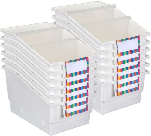 Really Good Stuff 12-Pack Single-Color Chapter Book Library Bins With Dividers by Really Good Stuff