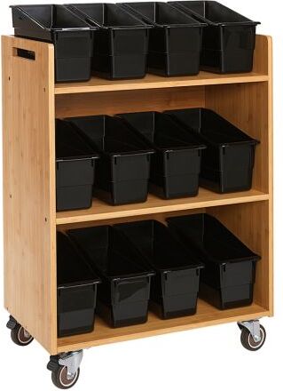 Really Good Stuff Three Tier Shelf Storage with Black Durable Book & Binder Holders by Really Good Stuff