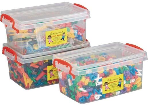 Really Good Stuff Stackable Storage Tubs With Locking Lids, Medium by Really Good Stuff