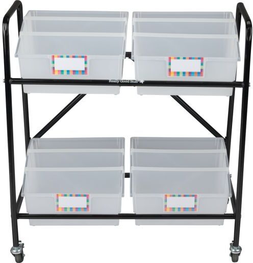 Really Good Stuff Mid-Size Mobile Storage Rack With Picture Book Bins - 1 rack, 4 bins by Really Good Stuff