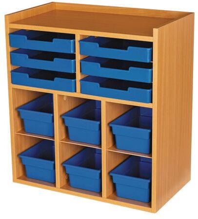 Oak 6-Slot Mail And Supplies Center With 6 Trays, 6 Cubbies, And 6 Bins Single Color by Really Good Stuff