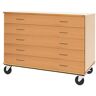 Teacher's Mobile Locking Drawer Workstation - Maple by Stevens I.D. Systems