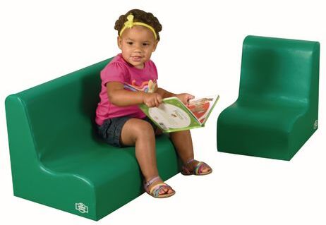 Little Tot Contour Seating, Green - Set of 2 by Children's Factory