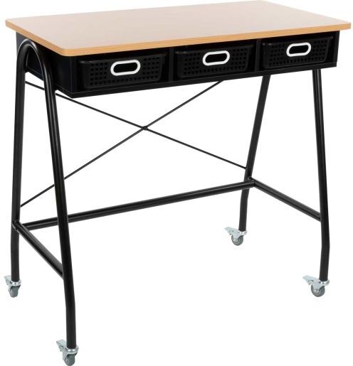 Really Good Stuff Teacher Standing Desk With Baskets - Black by Really Good Stuff