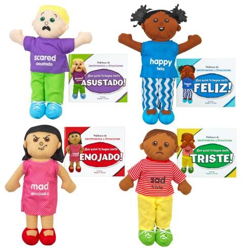 Excellerations Emotions Spanish Book and Doll Kit 1 - 4 books & 4 dolls