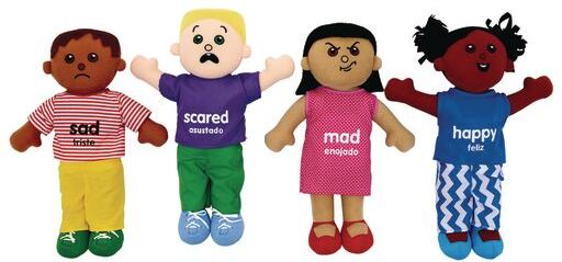 Excellerations 18" Emotions Dolls - Mad, Scared, Sad, Happy - Set of 4