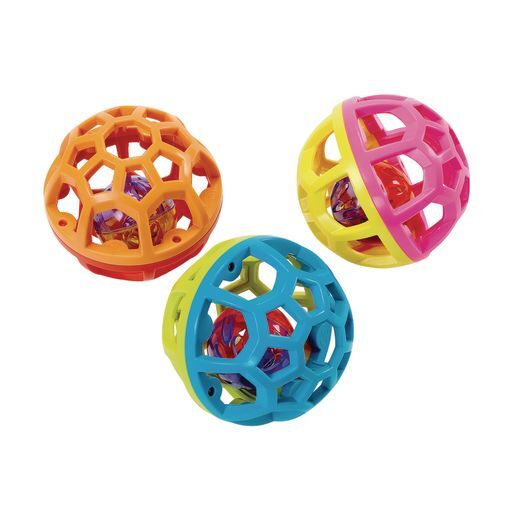 Baby Toy, Easy-Grasp, Bounce 'n' Roll Balls - Set of 3 by Discount School Supply