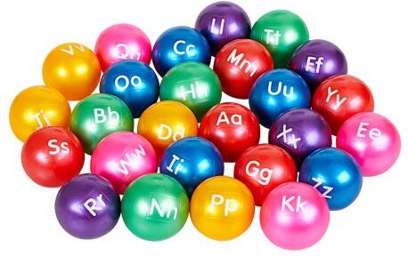 Excellerations 3" Alphabet Balls - Set of 26 with Air Pump