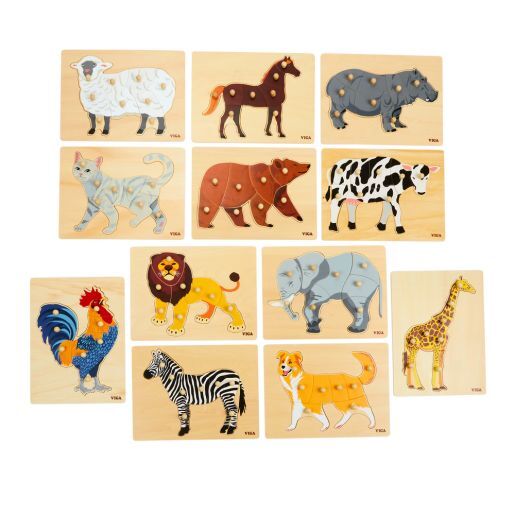 Montessori Puzzle Animals Kit - Set of 12 by Viga