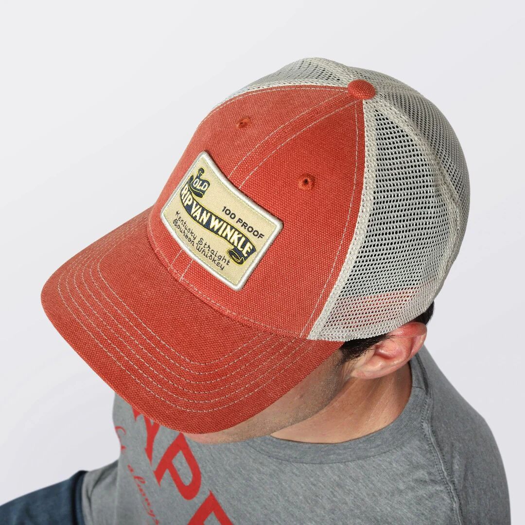 Pappy & Company Vintage Bourbon Label Trucker Hat in Orange