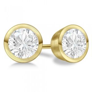 Allurez 1.50ct. Bezel Set Diamond Stud Earrings 18kt Yellow Gold (H-I, SI2-SI3)