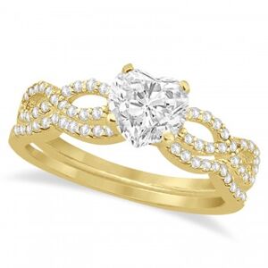 Allurez Twisted Infinity Heart Lab Grown Diamond Bridal Set 14k Yellow Gold (0.88ct)