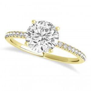 Allurez Lab Grown Diamond Accented Engagement Ring Setting 14k Yellow Gold (4.12ct)