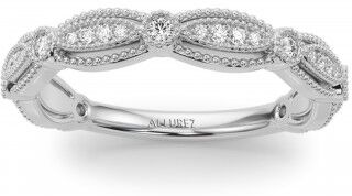 Allurez Antique Style Diamond Wedding Band Ring in Platinum (0.20ct)