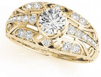 Allurez Diamond Art Deco Engagement Ring 18k Yellow Gold (0.73ct)