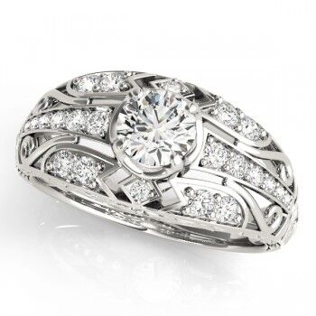Allurez Diamond Art Deco Engagement Ring Platinum (0.73ct)