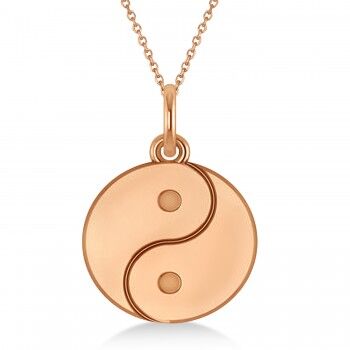 Allurez Yin Yang Symbol Pendant Necklace 14k Rose Gold