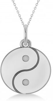 Allurez Yin Yang Symbol Pendant Necklace 14k White Gold