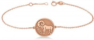 Allurez Aries Coin Zodiac Bracelet 14k Rose Gold