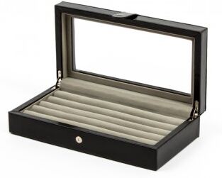 Allurez Twenty-pair Cufflinks Box Storage Case Black Leather