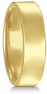 Allurez Euro Dome Comfort Fit Wedding Ring Men's Band 14k Yellow Gold (5mm)