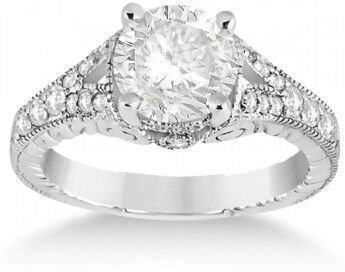 Allurez Antique Style Art Deco Diamond Engagement Ring Platinum (0.33ct)