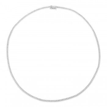 Allurez Diamond Tennis Choker Necklace for Women in 14k White Gold (2.00 ctw)