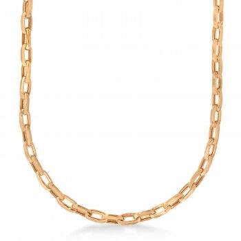 Allurez Men's Paperclip Chain Necklace 14k Rose Gold (7.1mm)
