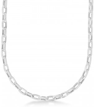 Allurez Men's Paperclip Chain Necklace 14k White Gold (7.1mm)