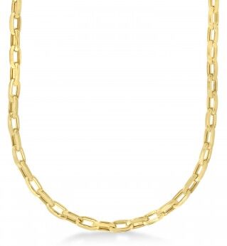 Allurez Men's Paperclip Chain Necklace 14k Yellow Gold (7.1mm)