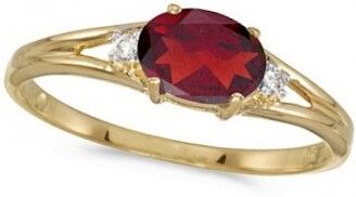 Allurez Oval Ruby & Diamond Right-Hand Ring 14K Yellow Gold (0.60ct)