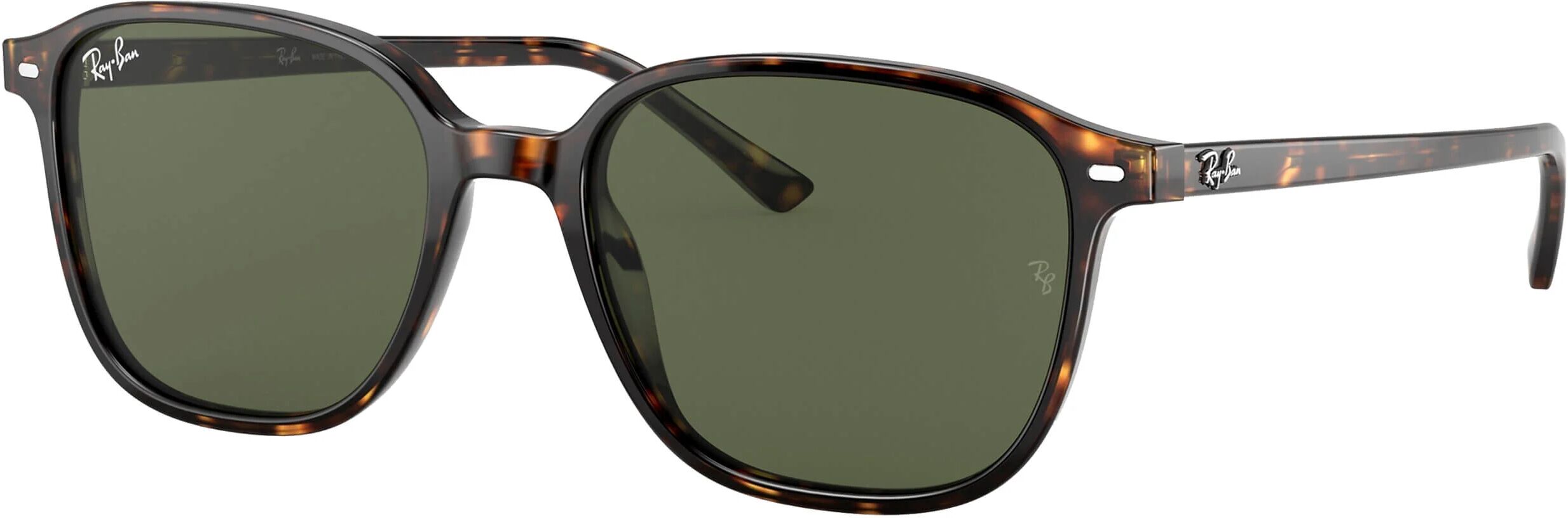 Ray-Ban Leonard Matte Tortoise Sunglasses - Green Classic G-15 Lens