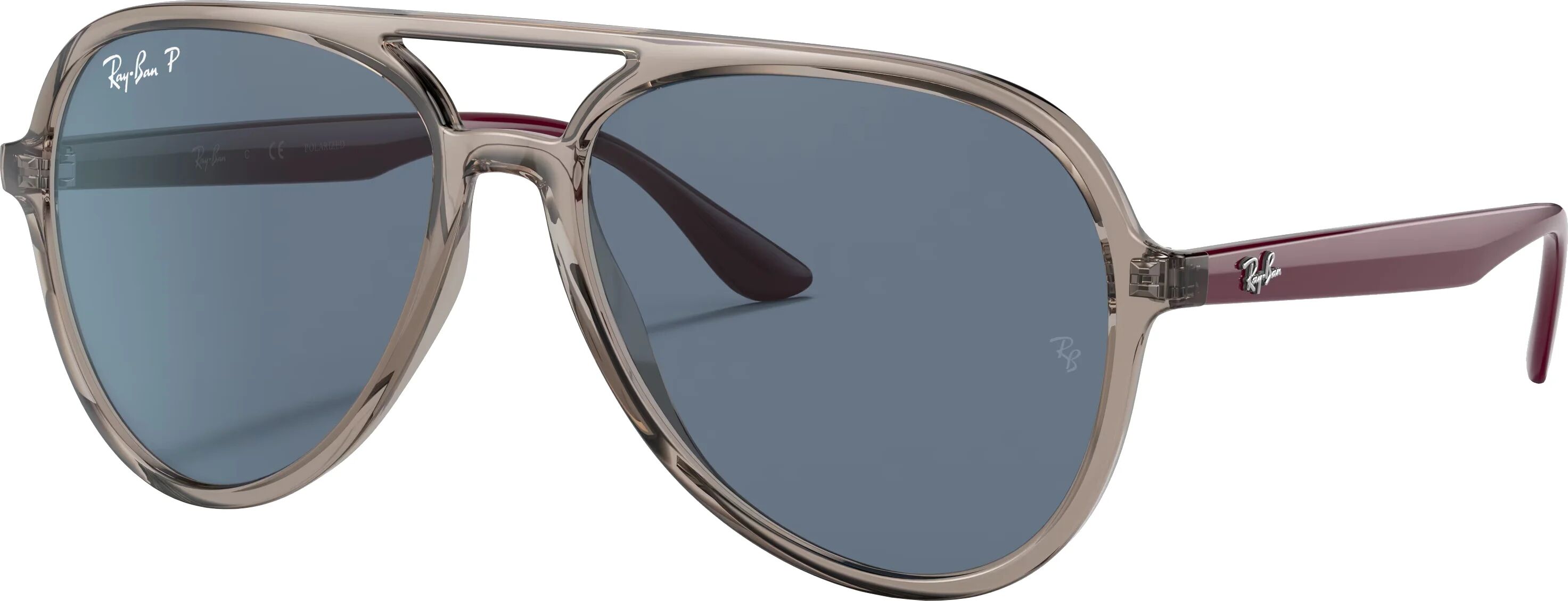 Ray-Ban RB4376 Polished Transparent Grey Sunglasses - Polarized Blue Classic Lens