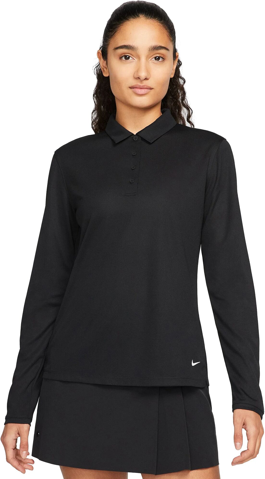 Nike Womens Dri-FIT Victory Long Sleeve Golf Polo - Black, Size: Large