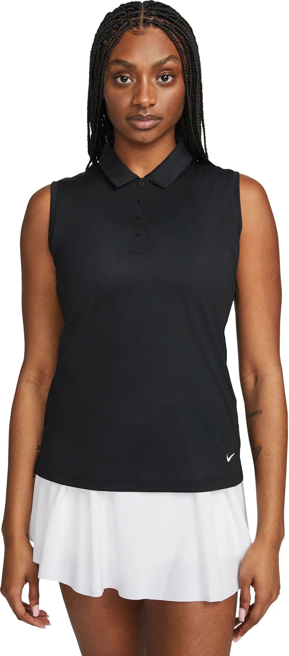 Nike Womens Dri-FIT Victory Sleeveless Golf Polo Shirt - Black, Size: Large