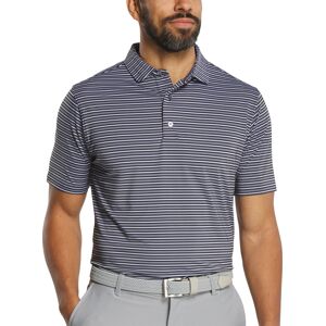 FootJoy Shirting Stripe Lisle Men's Golf Polo - Black/Periwinkle - Black, Size: XXL