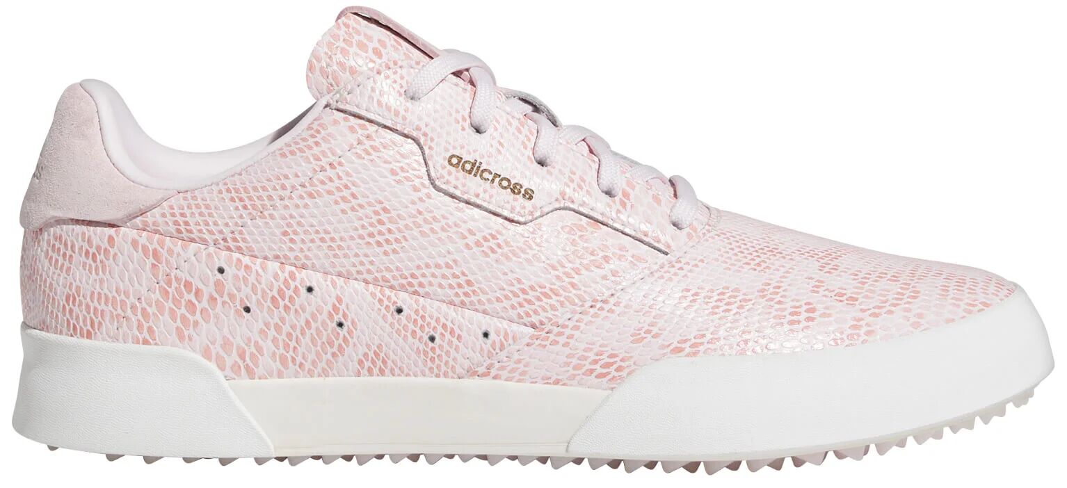 adidas Womens Adicross Retro Golf Shoes - Almost Pink/Core White/Almost Pink - 5.5 - M