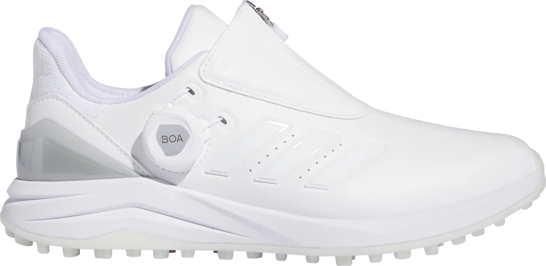 adidas Womens Solarmotion BOA 24 Spikeless Golf Shoes - Cloud White/Cloud White/Silver Metallic - 8 - MEDIUM