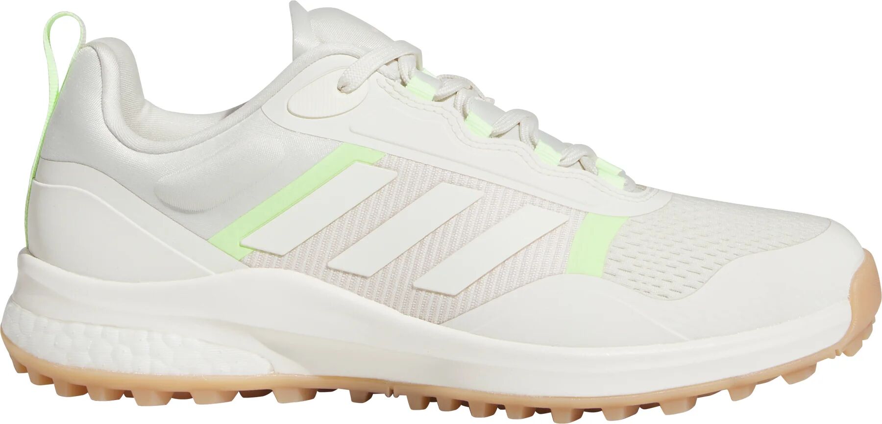 adidas Womens Zoysia Golf Shoes 2024 - Off White/Putty Mauve/Green Spark - 8 - MEDIUM