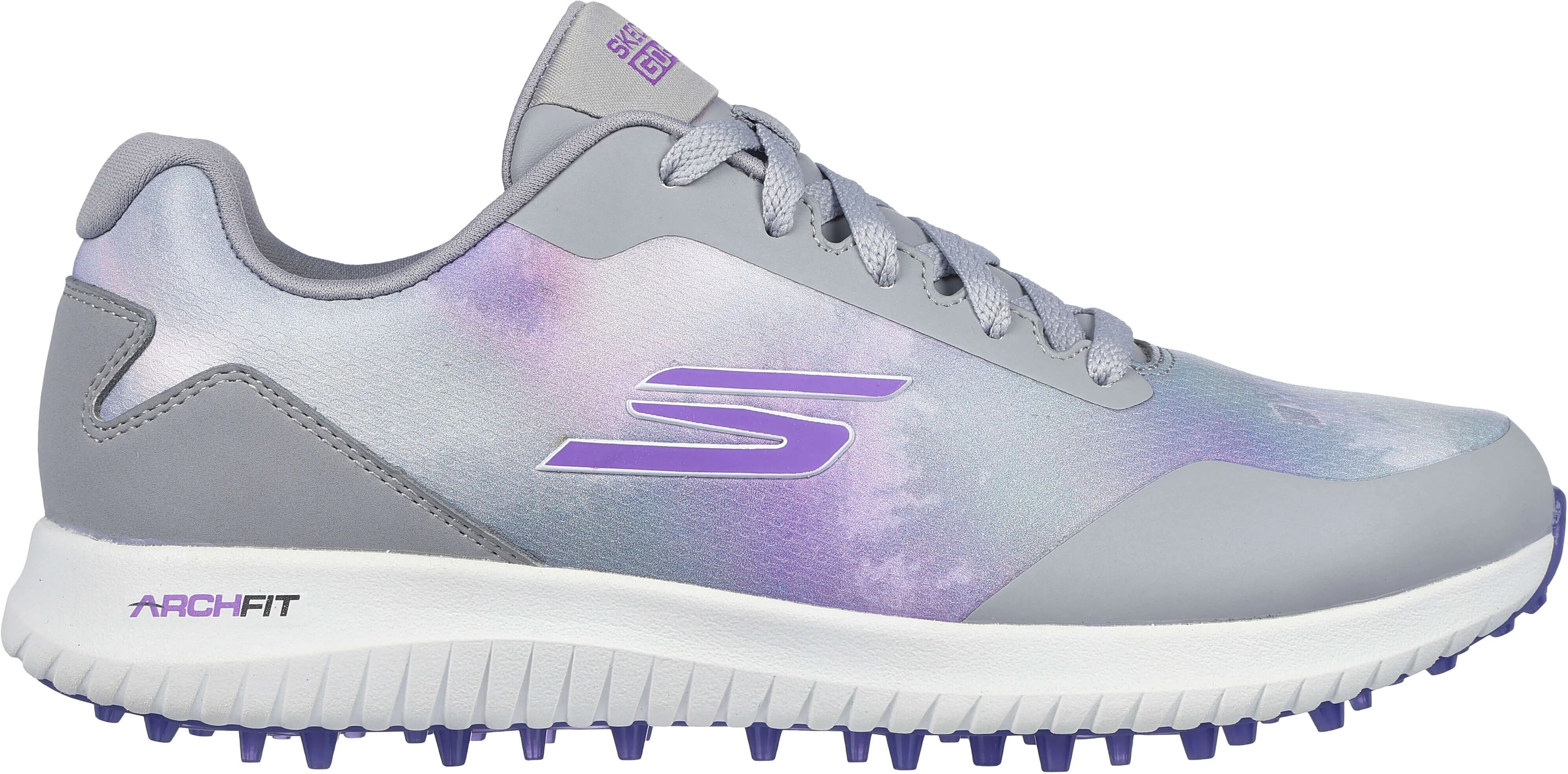 Skechers Womens GO GOLF Max 2 Splash Golf Shoes - Gray/Purple - 6.5 - MEDIUM