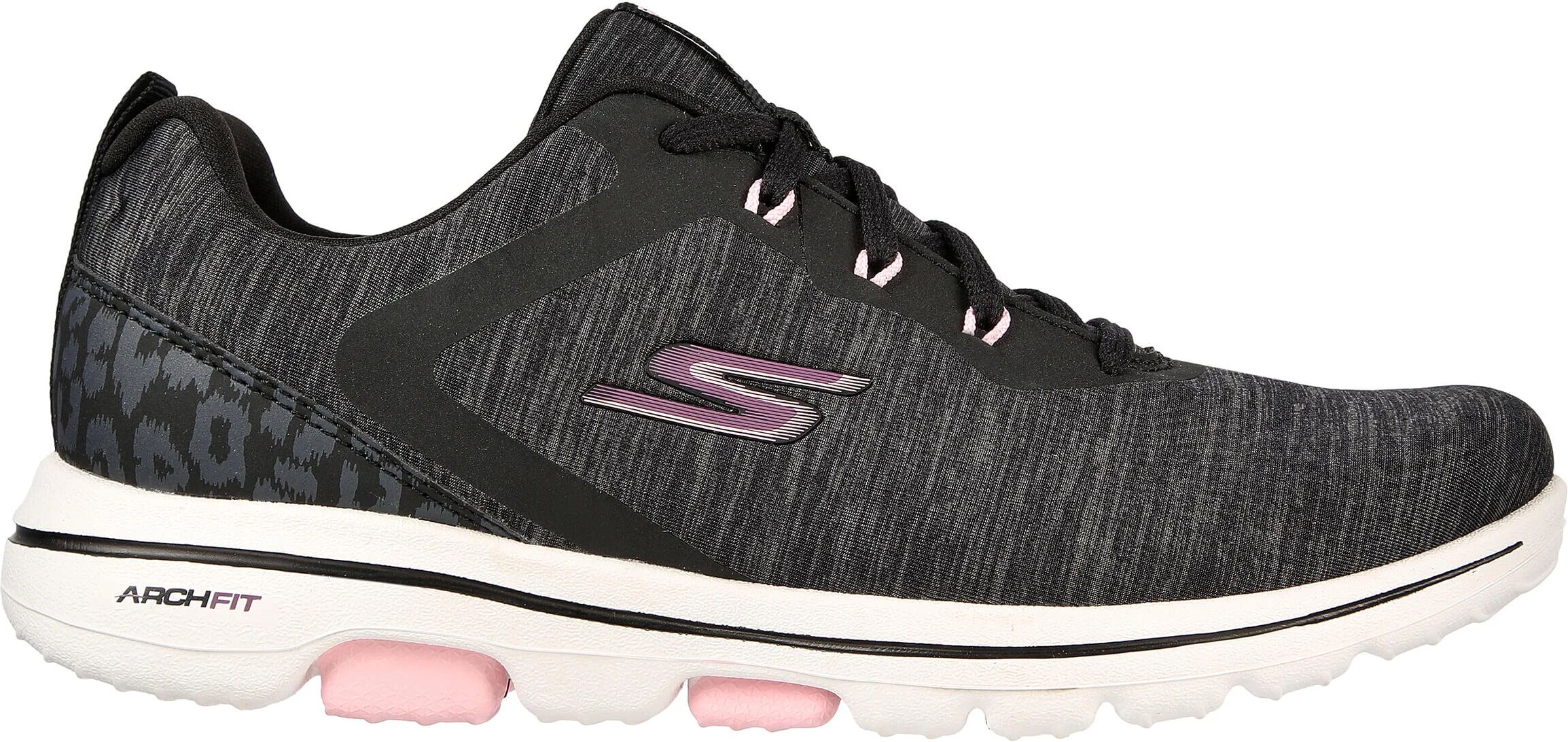 Skechers Womens GO GOLF Walk 5 Golf Shoes - Black/Pink - 9.5 - MEDIUM