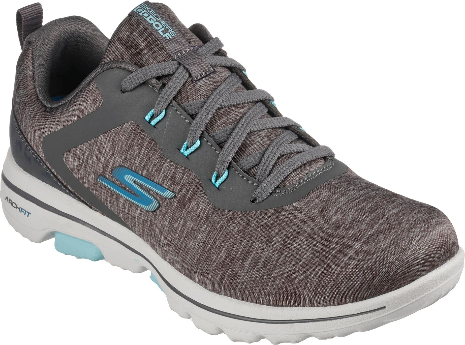 Skechers Womens GO GOLF Walk 5 Golf Shoes - Gray/Blue - 6.5 - MEDIUM