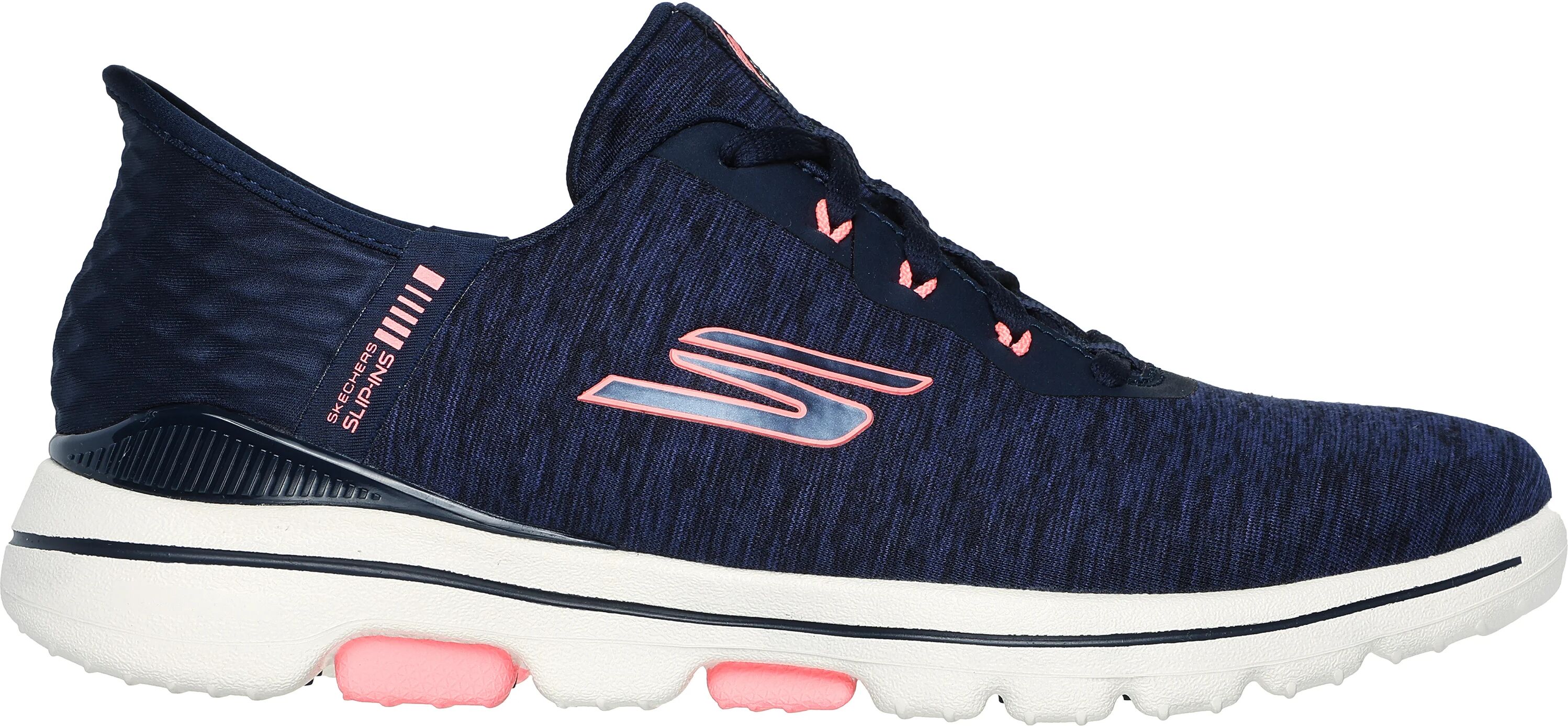 Skechers Womens GO GOLF WALK 5 Slip-Ins Golf Shoes - Navy/Pink - 6 - MEDIUM