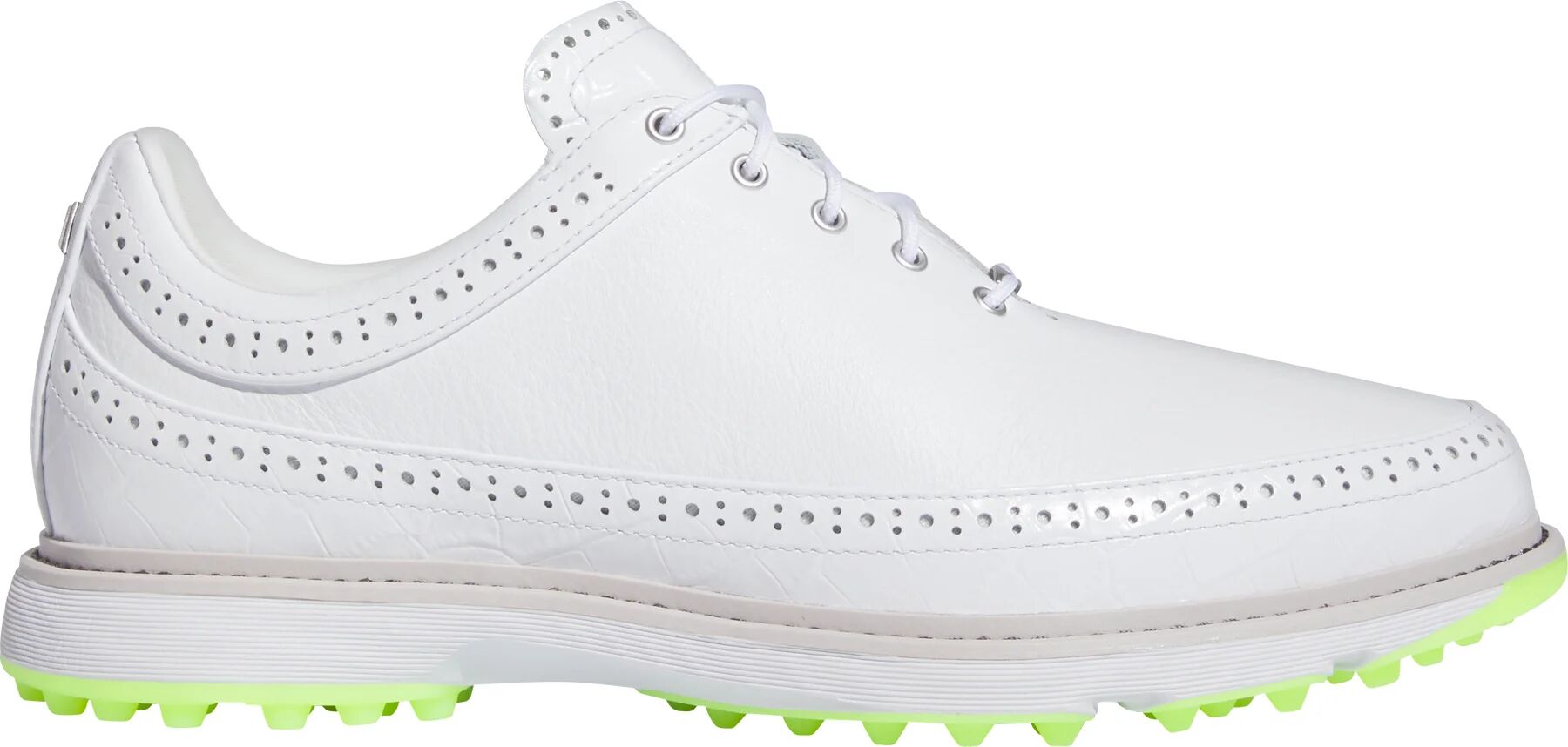 adidas MC80 Golf Shoes - Cloud White/Matte Silver/Lucid Lemon - 10.5 - MEDIUM