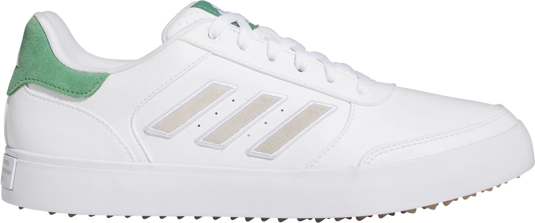 adidas Retrocross Spikeless 24 Golf Shoes - Cloud White/Cloud White/Preloved Green - 12 - MEDIUM