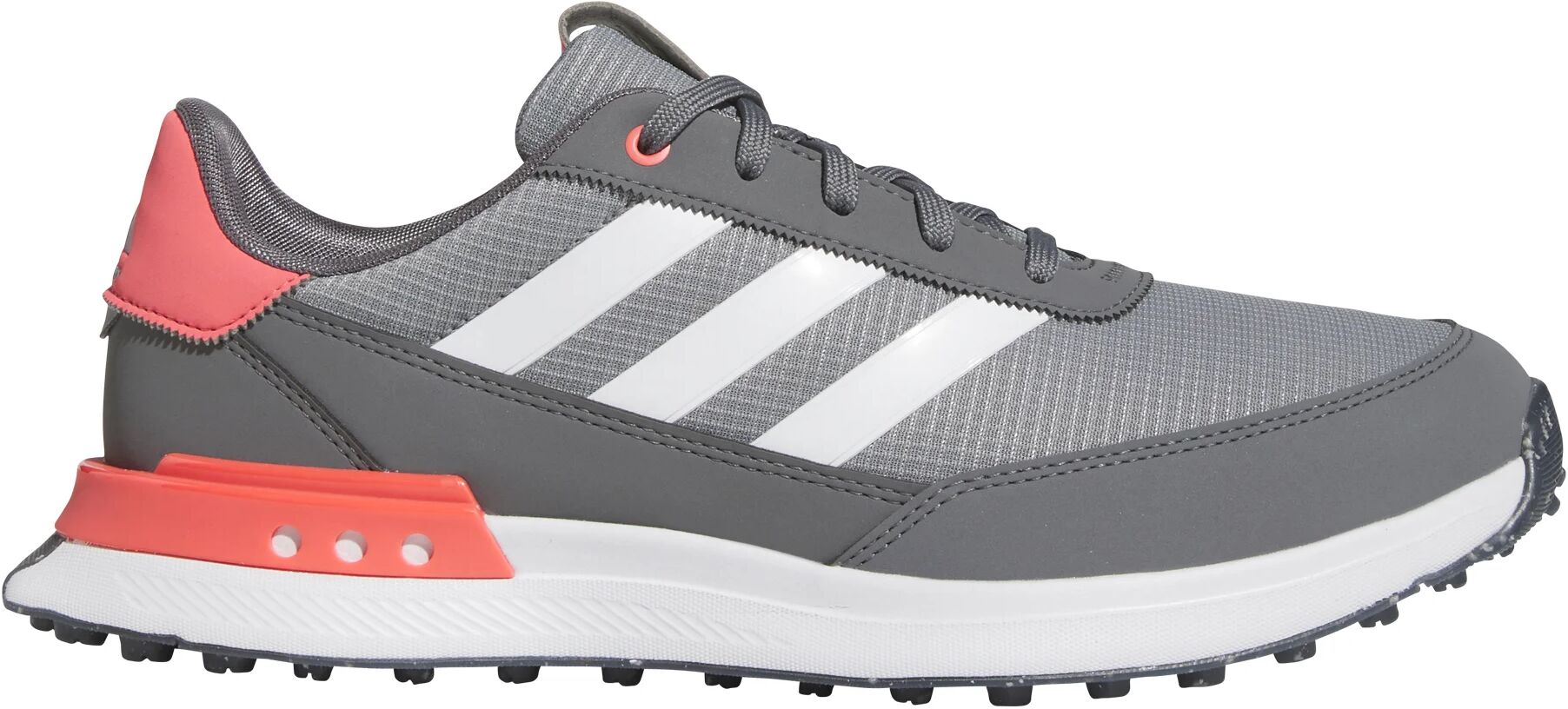 adidas S2G Spikeless 24 Golf Shoes - Grey Three/Cloud White/Preloved Scarlet - 9.5 - MEDIUM