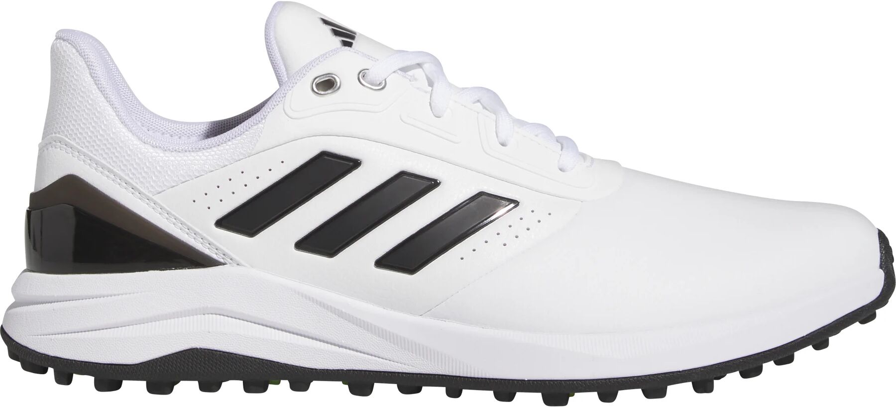 adidas Solarmotion Spikeless 24 Golf Shoes - Cloud White/Core Black/Green Spark - 12 - WIDE