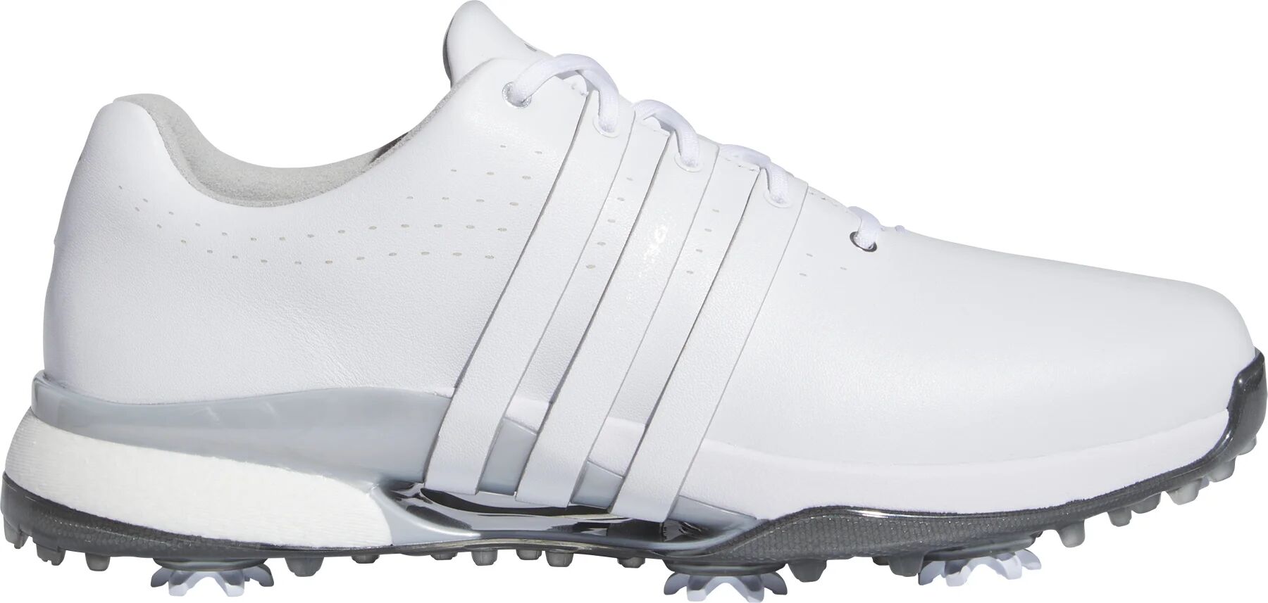 adidas Tour360 24 BOOST Golf Shoes - Cloud White/Cloud White/Silver Metallic - 7.5 - WIDE